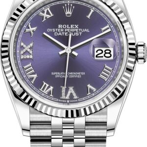 Rolex Datejust 126234 aubergine diamond dial 36mm Jubilee for sale