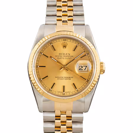 Rolex Datejust 16233 champagne two tone 36mm Jubilee for sale
