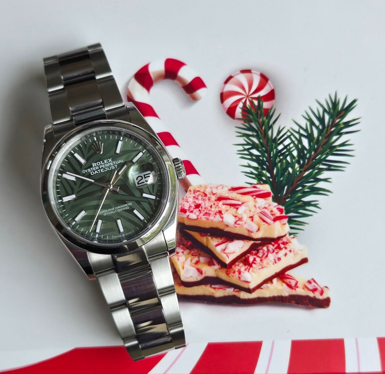 Rolex Datejust 36mm palm motif dial green Jubilee for sale