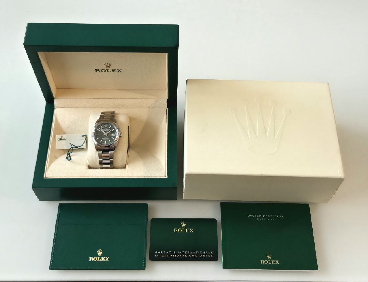 Rolex Datejust 36mm palm motif dial green Jubilee for sale