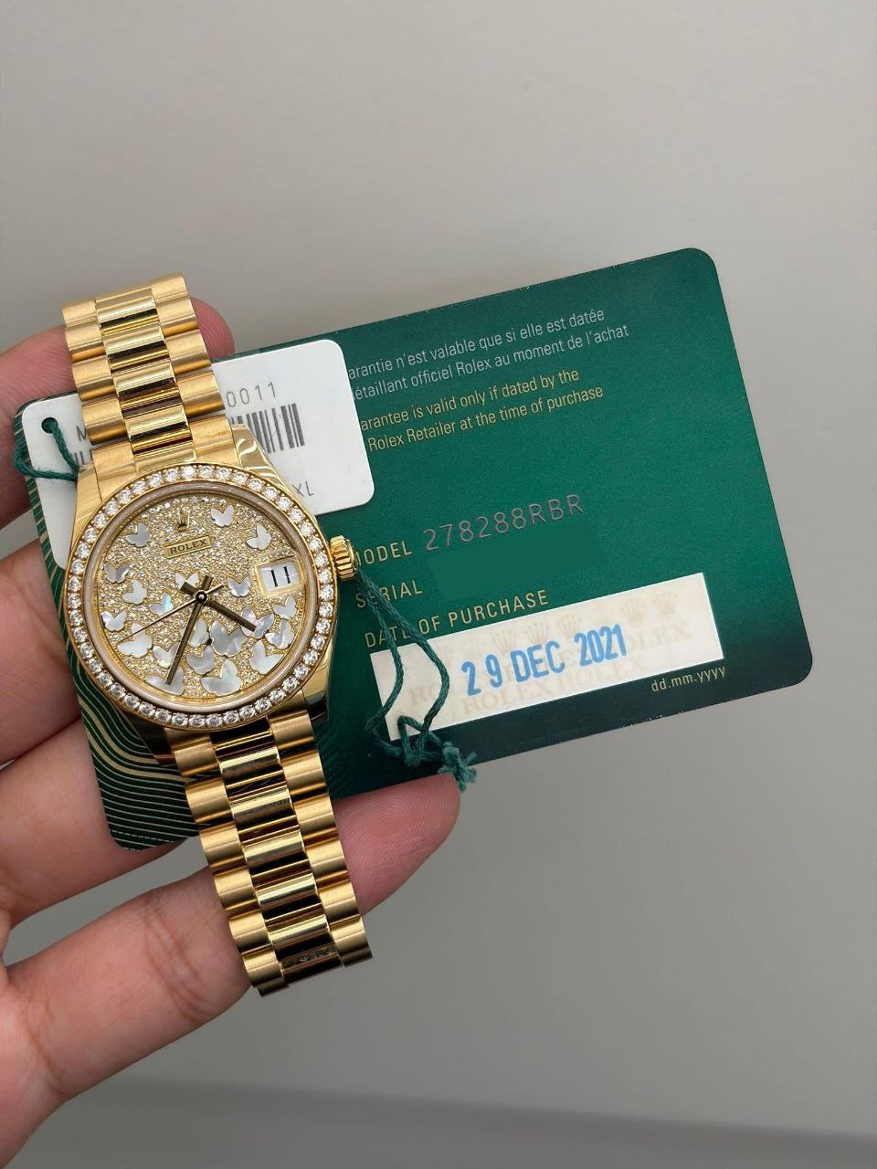 Rolex 278288RBR heart motif diamond dial Everose gold for sale