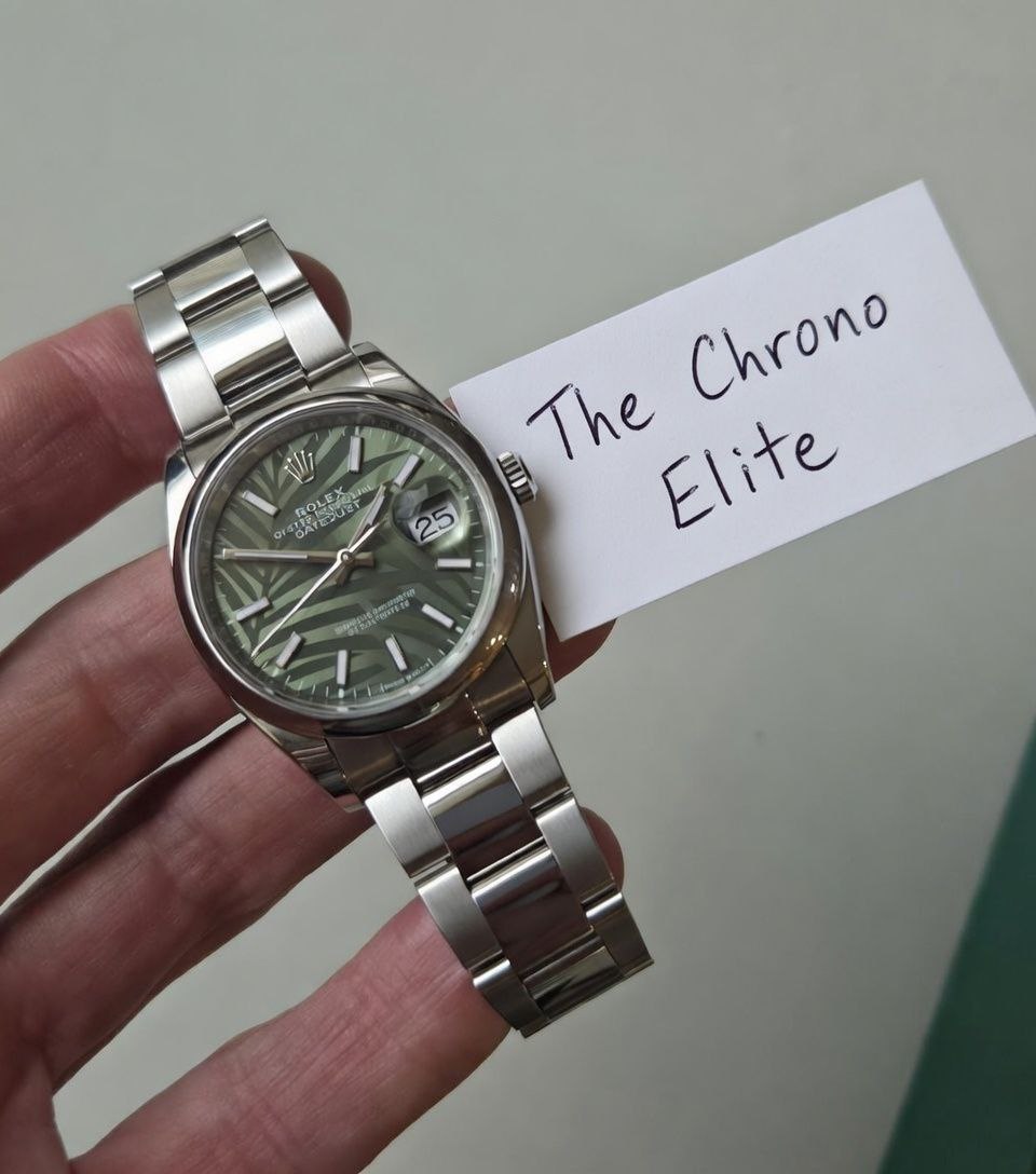 Rolex Datejust 36mm palm motif dial green Jubilee for sale