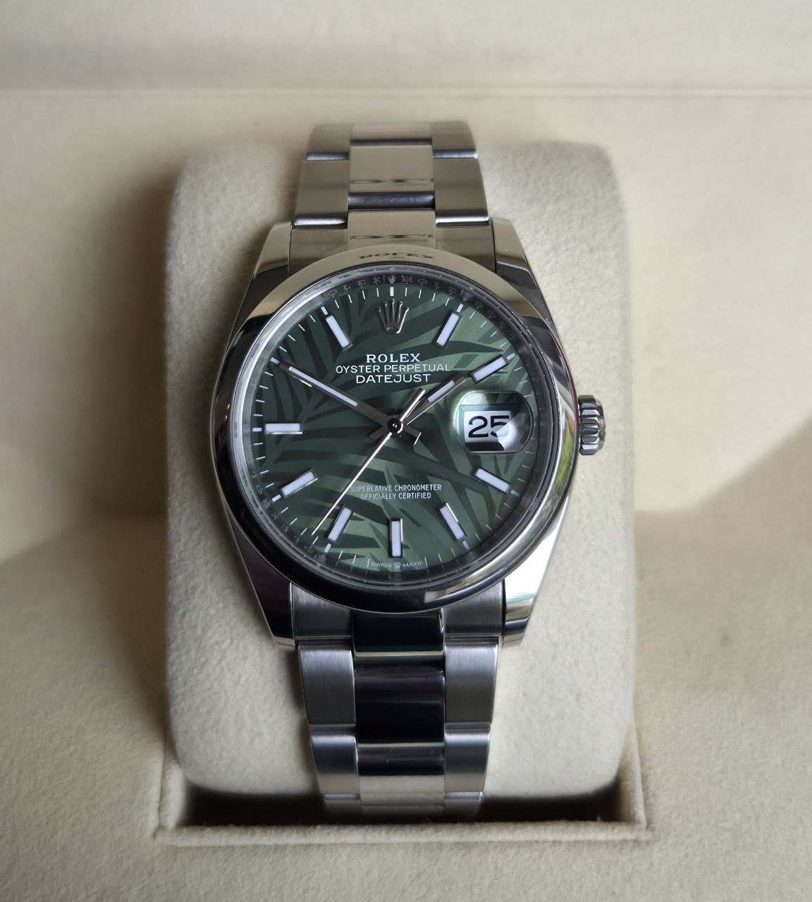Rolex Datejust 36mm palm motif dial green Jubilee for sale