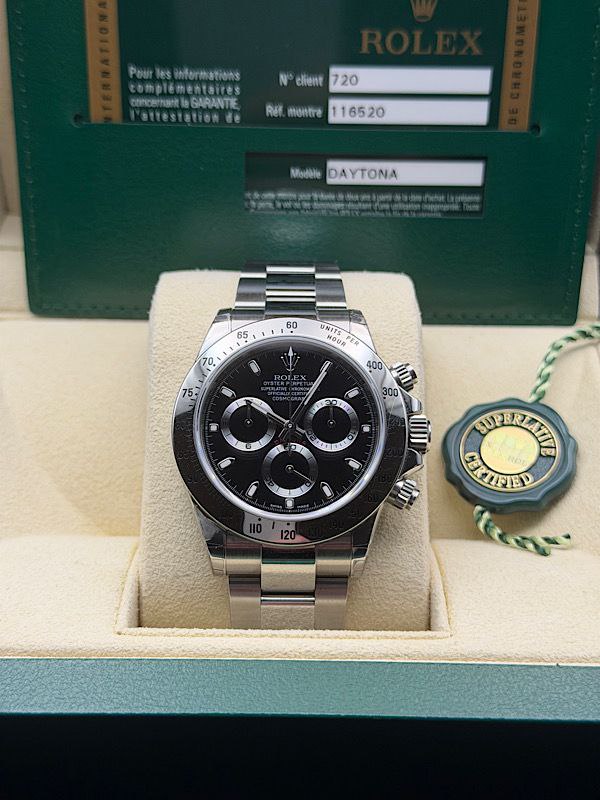 Rolex Daytona 116520 black dial 40mm steel for sale