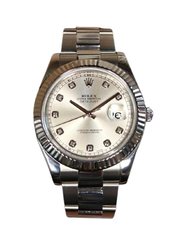 Rolex Datejust 116334 white gold diamond dial 41mm oystersteel for sale