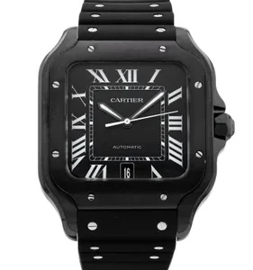 Cartier Santos Large WSSA0039 ADLC Black Dial Rubber for sale