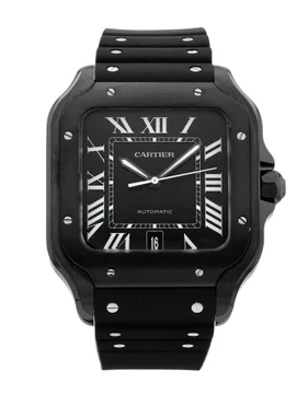 Cartier Santos Large WSSA0039 ADLC Black Dial Rubber for sale