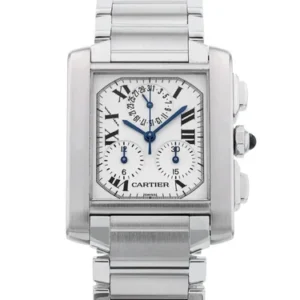 Cartier Tank Française Chronoflex 2303 White Dial Chronograph for sale