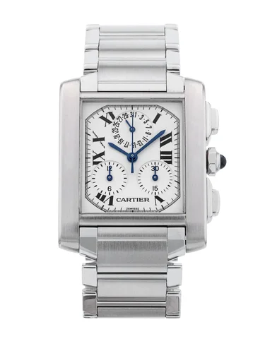 Cartier Tank Française Chronoflex 2303 White Dial Chronograph for sale