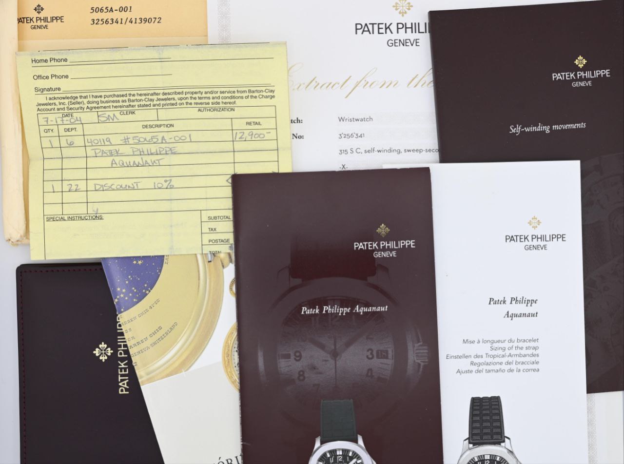 Patek Philippe Aquanaut 5065A Black Tropical Dial Rubber Vintage for sale