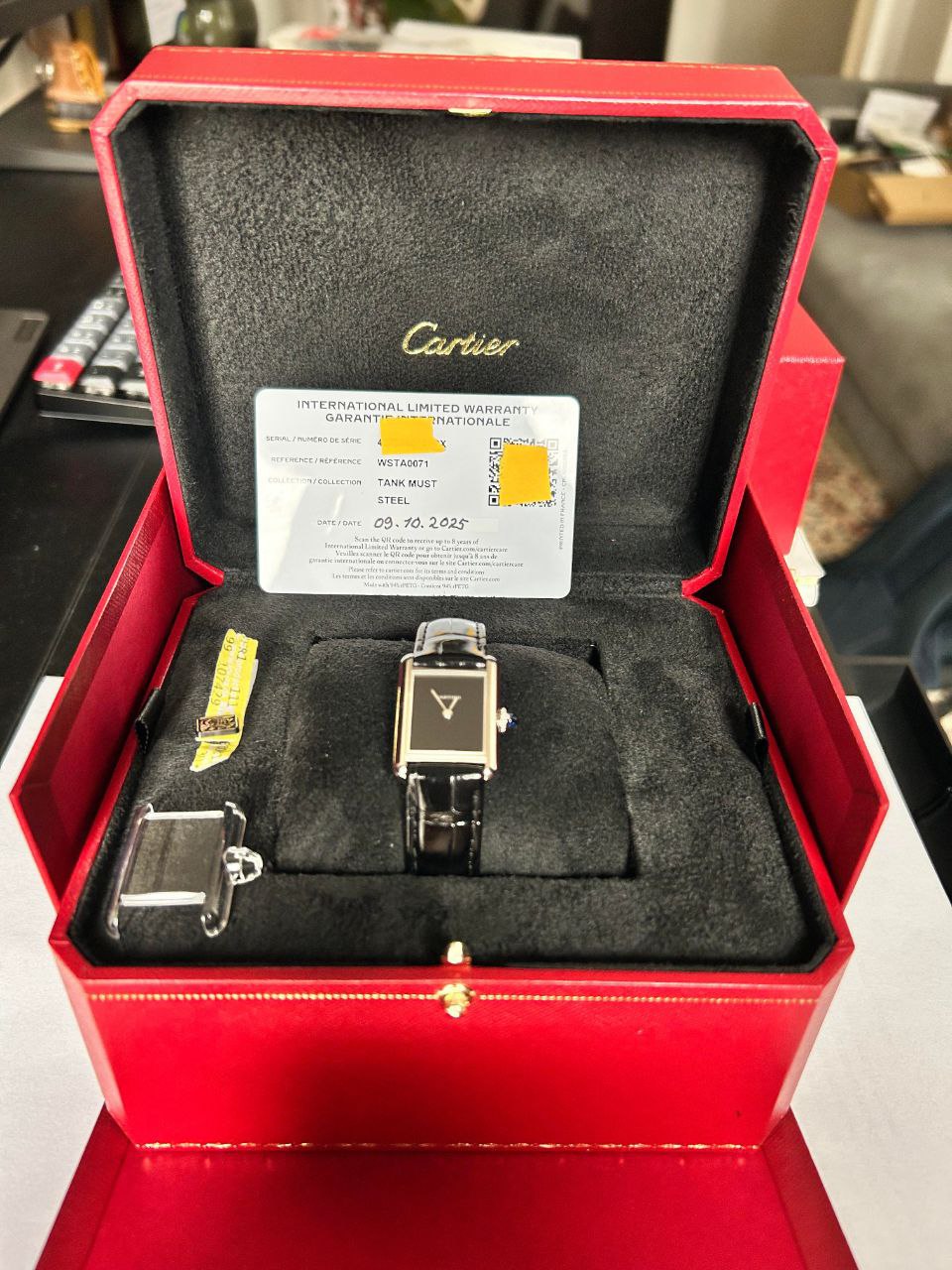 Cartier Tank Must WSTA0071 Black Dial Steel for sale