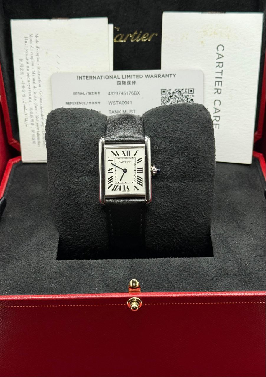 Cartier Tank Must WSTA0041 White Dial Roman Numerals Steel for sale