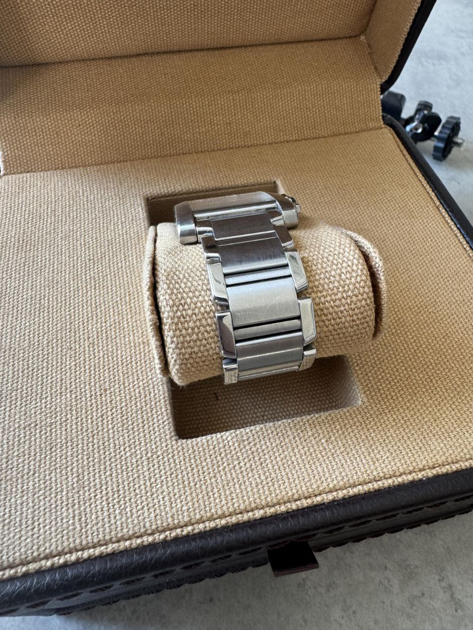 Cartier Tank Française Chronoflex 2303 White Dial Chronograph for sale