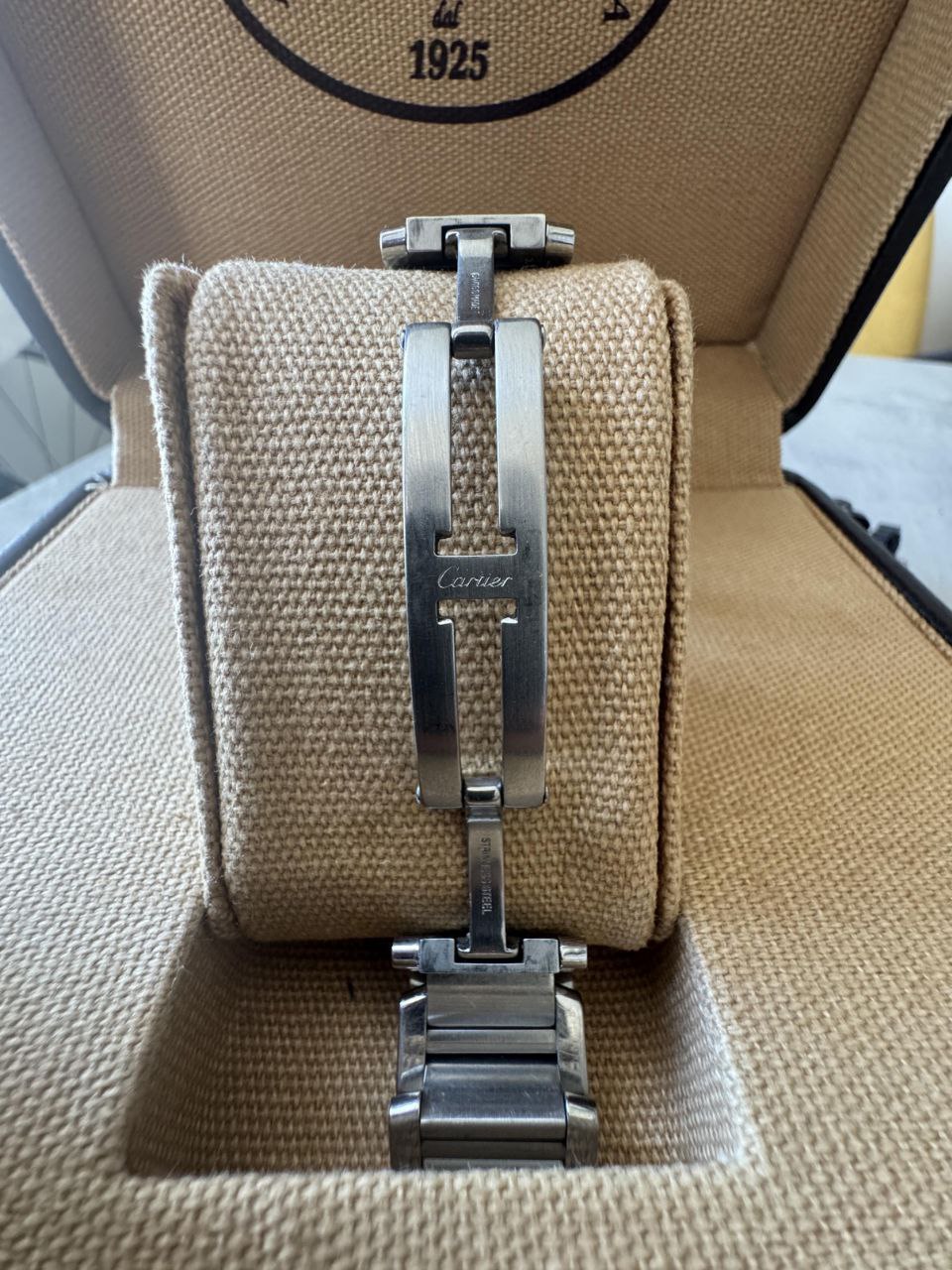 Cartier Tank Française Chronoflex 2303 White Dial Chronograph for sale