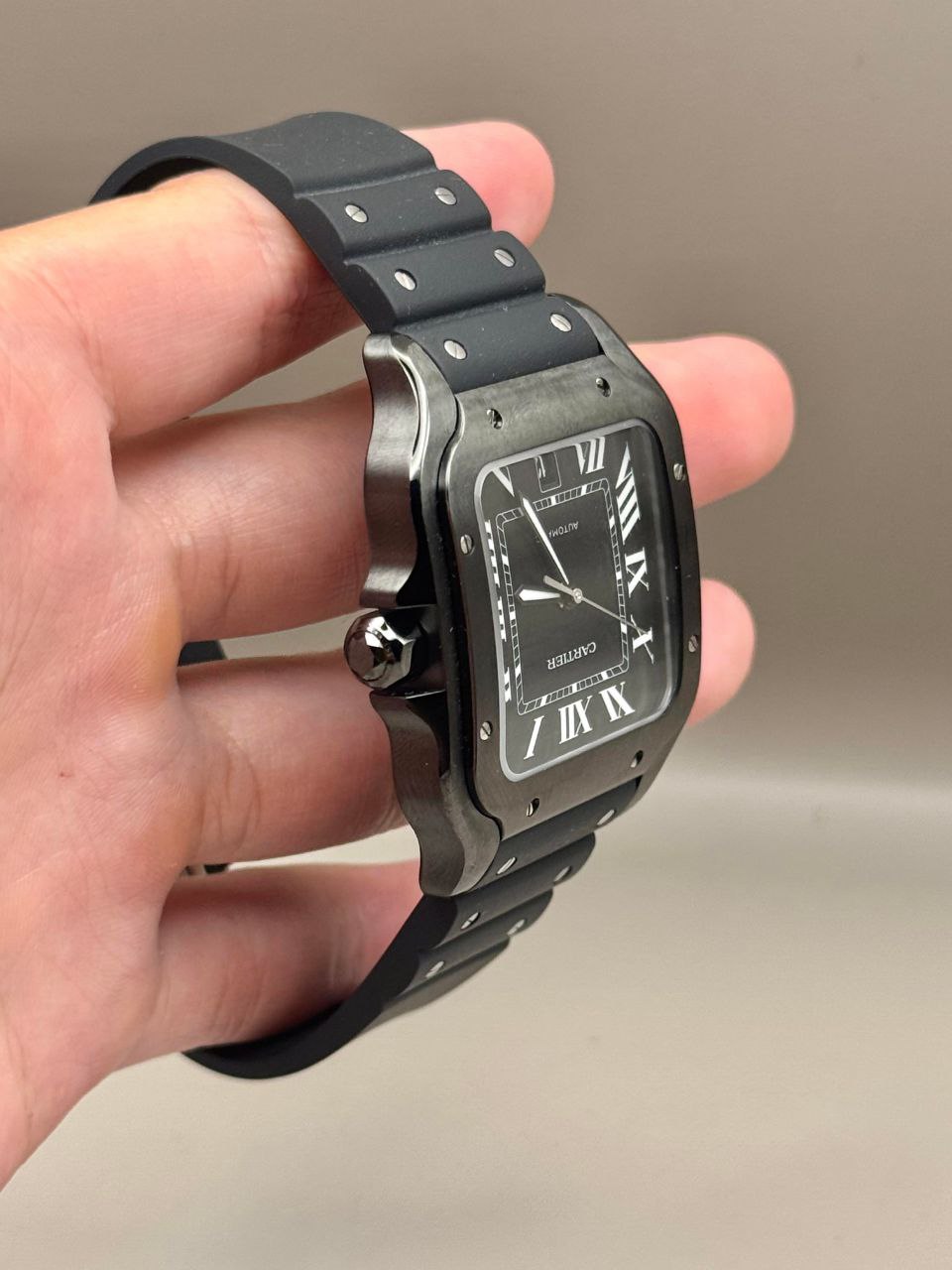 Cartier Santos Large WSSA0039 ADLC Black Dial Rubber for sale