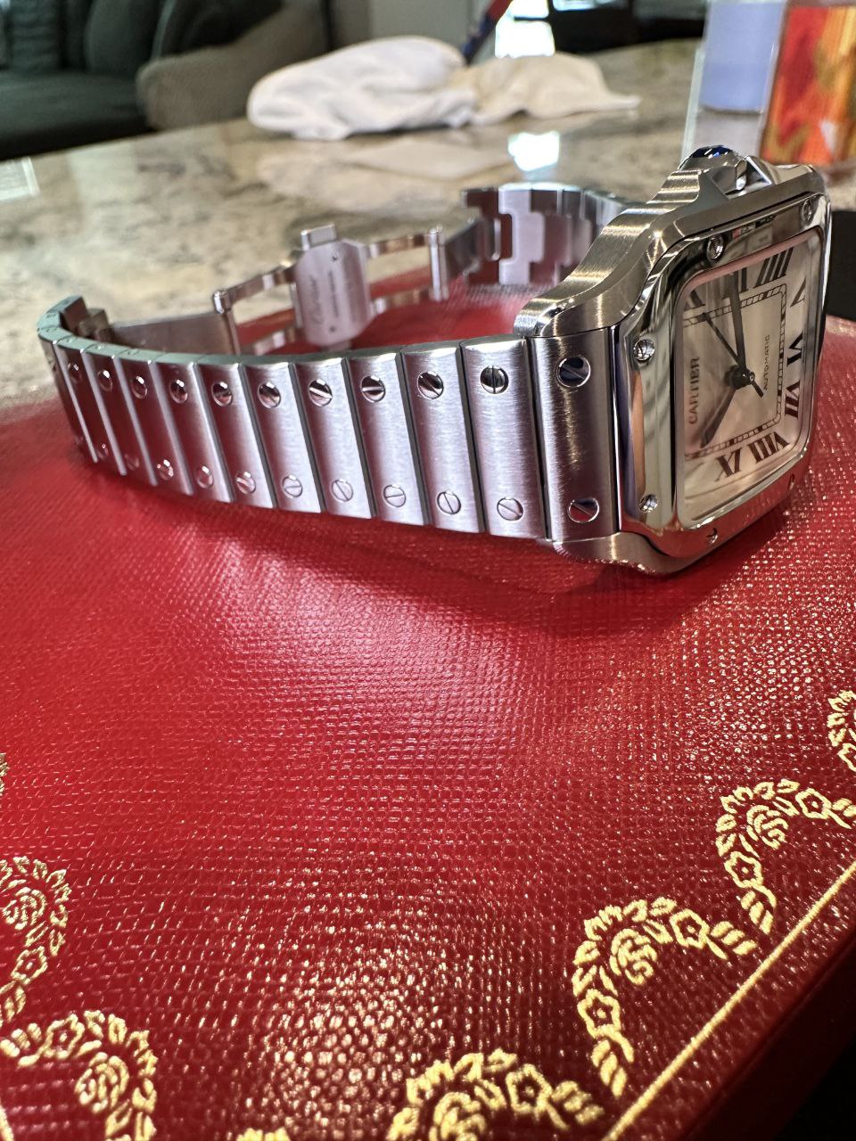 Cartier Santos Medium WSSA0029 White Dial Roman Numerals for sale