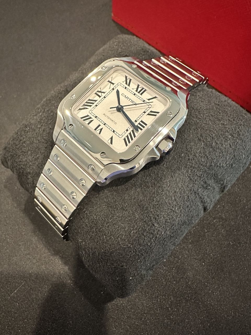 Cartier Santos Medium WSSA0029 White Dial Roman Numerals for sale