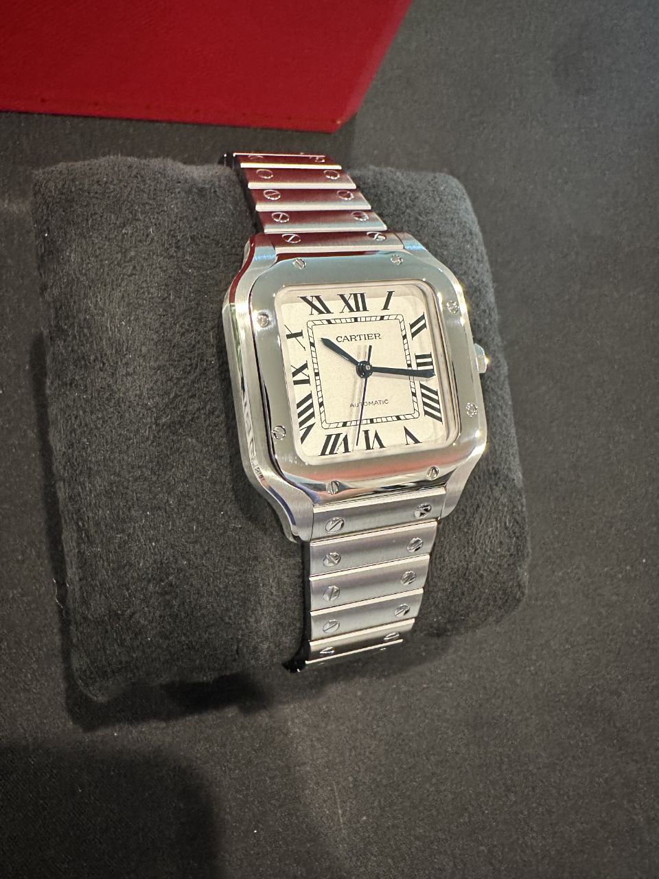 Cartier Santos Medium WSSA0029 White Dial Roman Numerals for sale