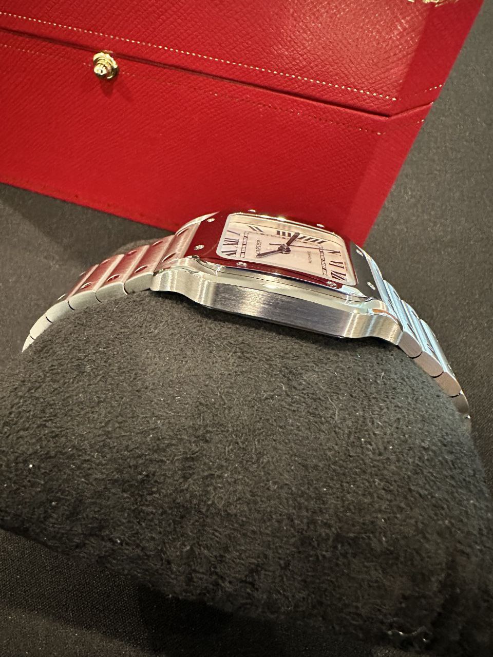 Cartier Santos Medium WSSA0029 White Dial Roman Numerals for sale