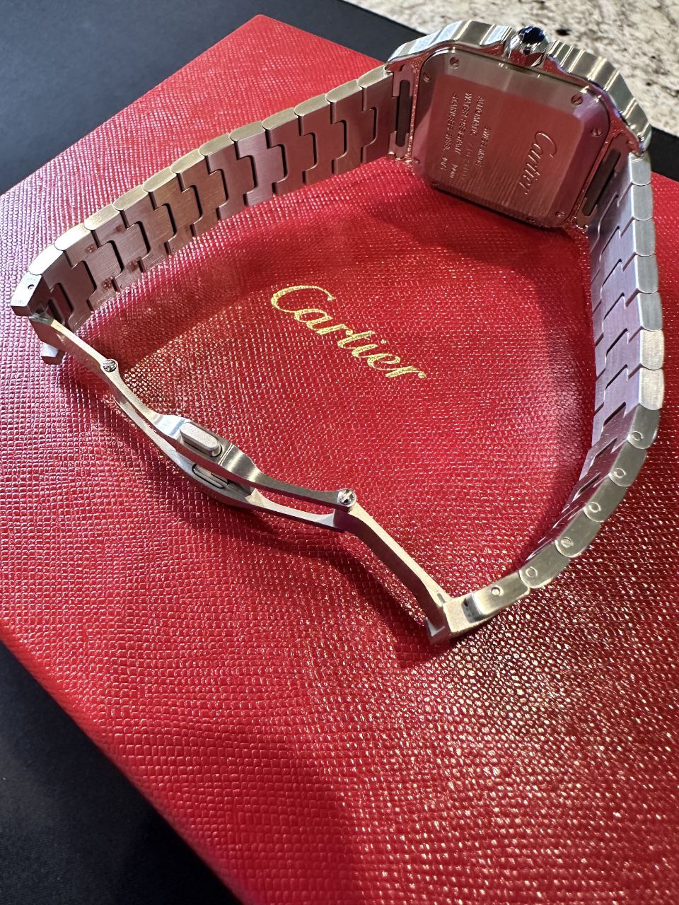 Cartier Santos Medium WSSA0029 White Dial Roman Numerals for sale