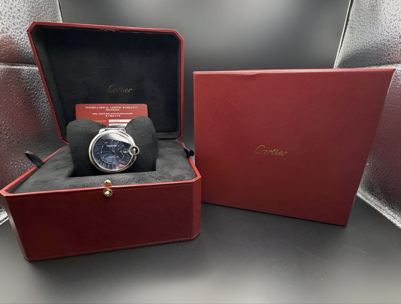 Cartier Ballon Bleu WSBB0025 Blue Dial Roman Numerals 40mm for sale