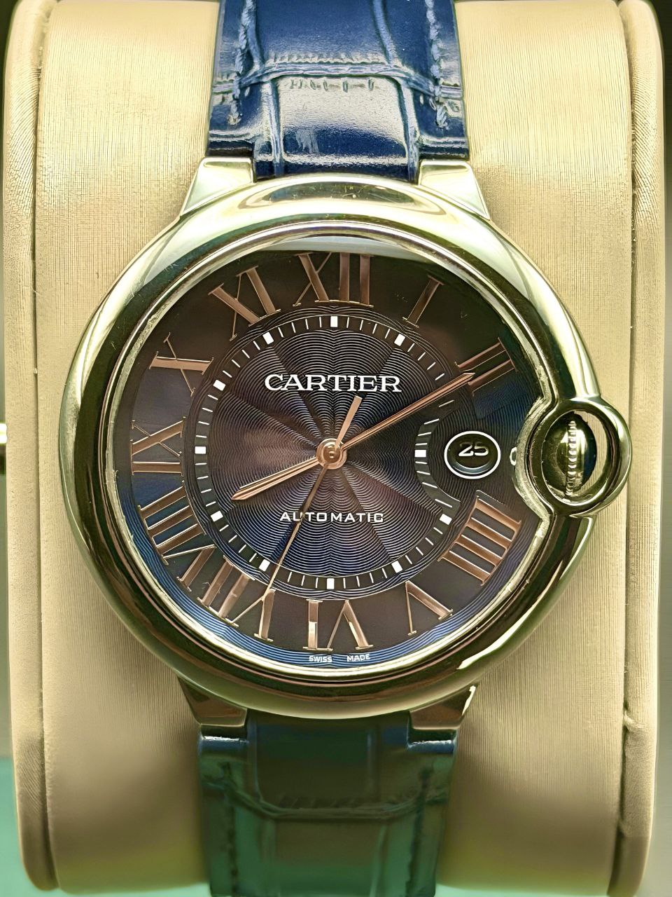 Cartier Ballon Bleu WSBB0025 Blue Dial Roman Numerals 40mm for sale
