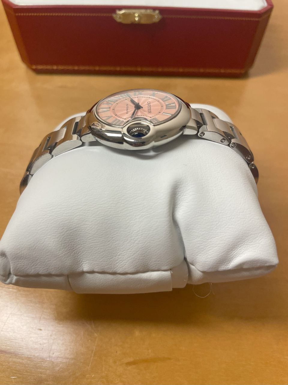 Cartier Ballon Bleu W6920100 Pink Dial Roman Numerals 36mm for sale