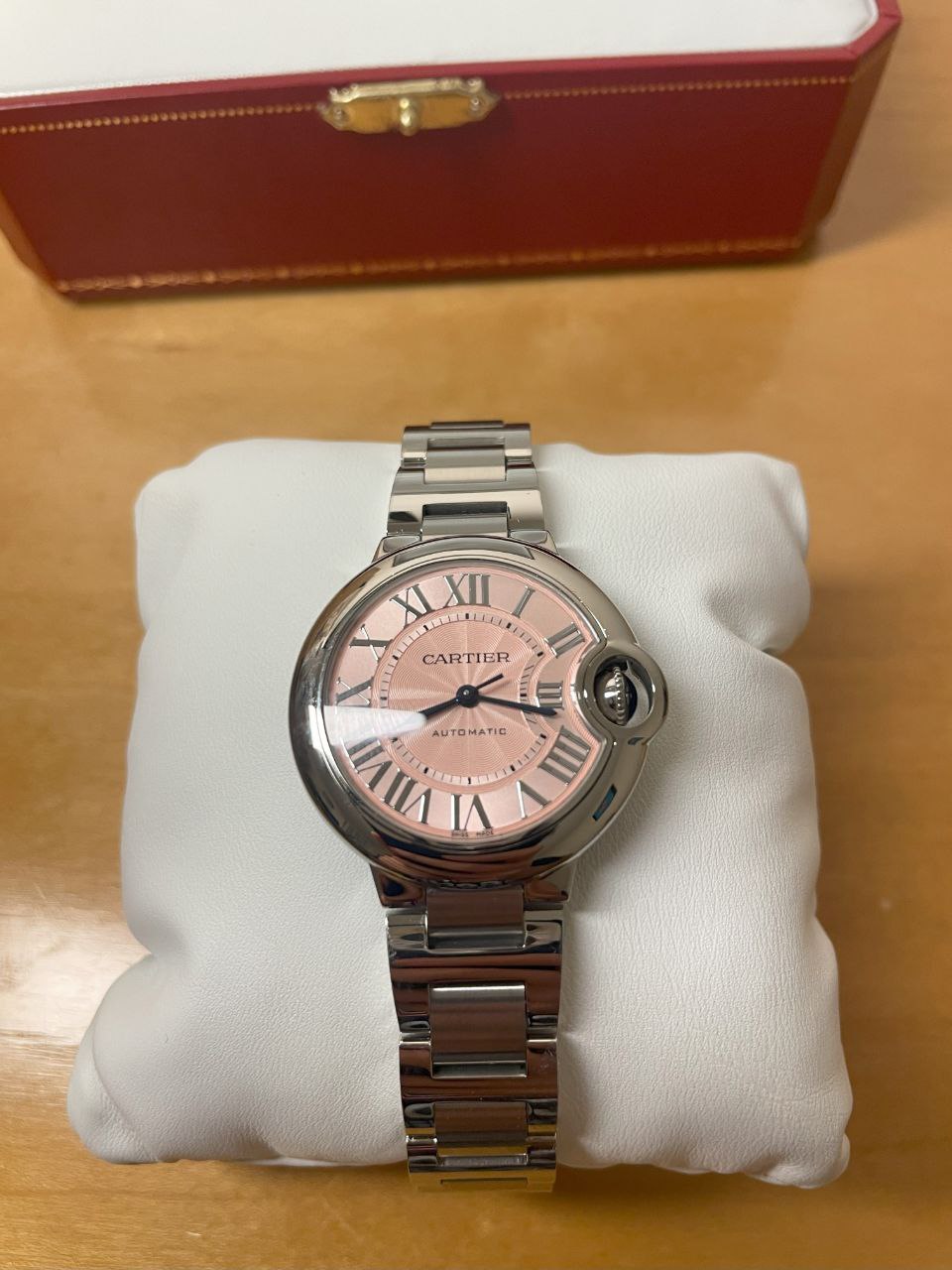 Cartier Ballon Bleu W6920100 Pink Dial Roman Numerals 36mm for sale