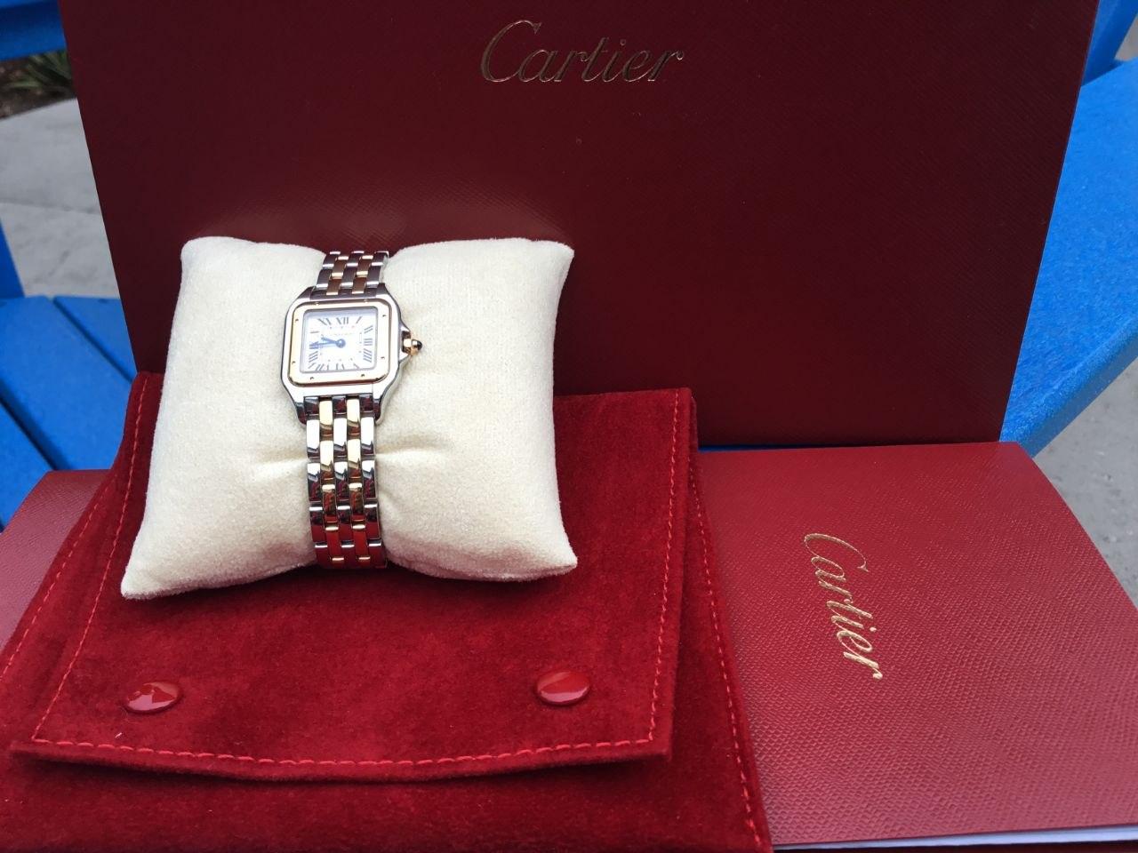 Cartier Panthère W2PN0006 Two-Tone Yellow Gold White Dial for sale