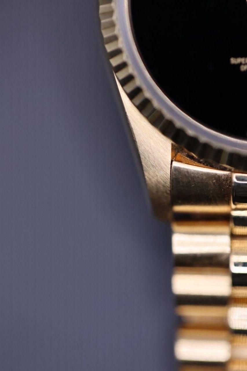 Rolex Day-Date 18238 Yellow Gold Roman Onyx Dial President for sale