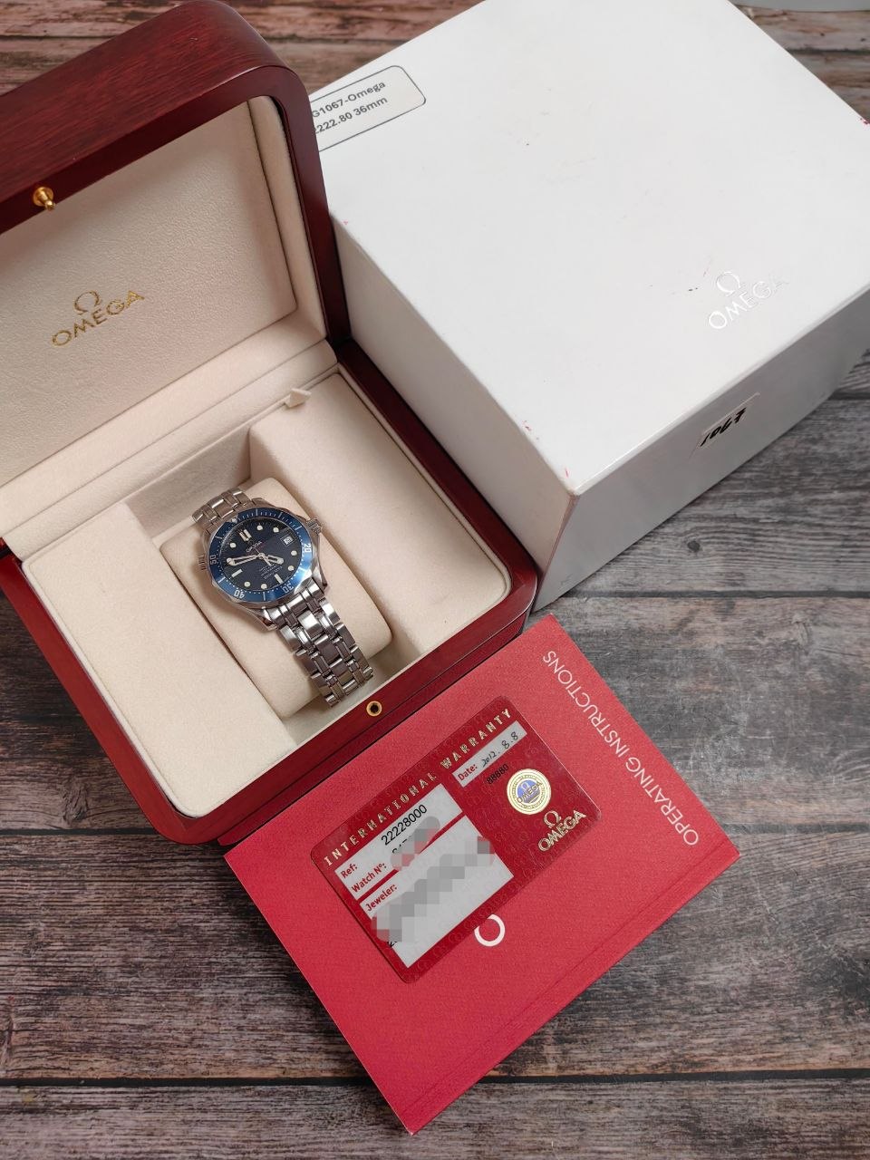 Omega Seamaster 2222.80 Blue Wave Dial 36mm Steel for sale