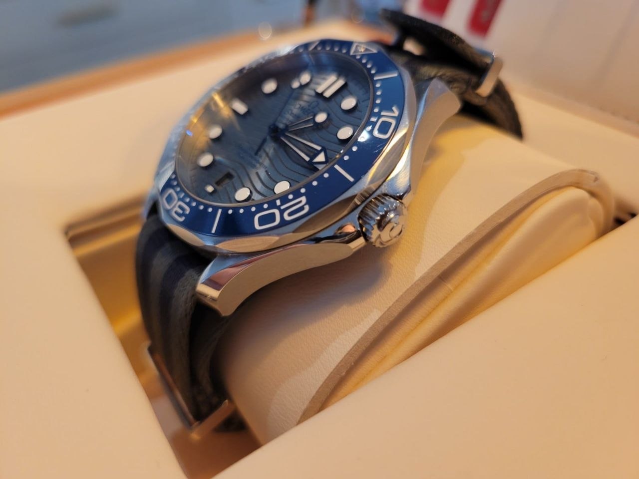 Omega Seamaster Professional 300M Wave Dial Blue Bezel for sale