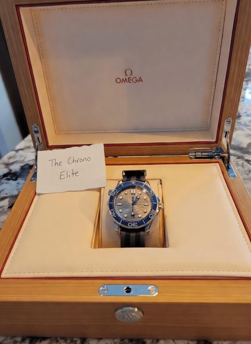 Omega Seamaster Professional 300M Wave Dial Blue Bezel for sale