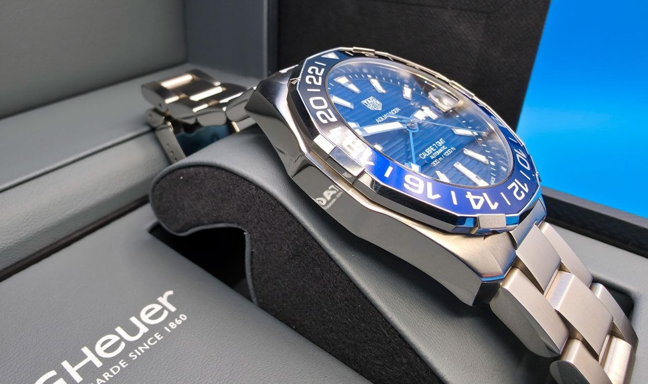 TAG Heuer Aquaracer Professional 300 GMT WAY201T blue dial for sale