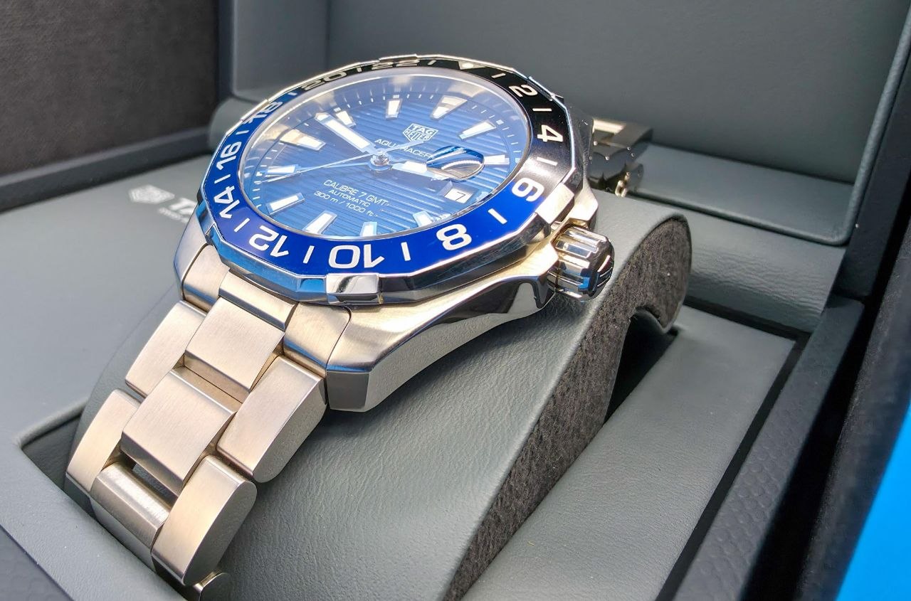TAG Heuer Aquaracer Professional 300 GMT WAY201T blue dial for sale