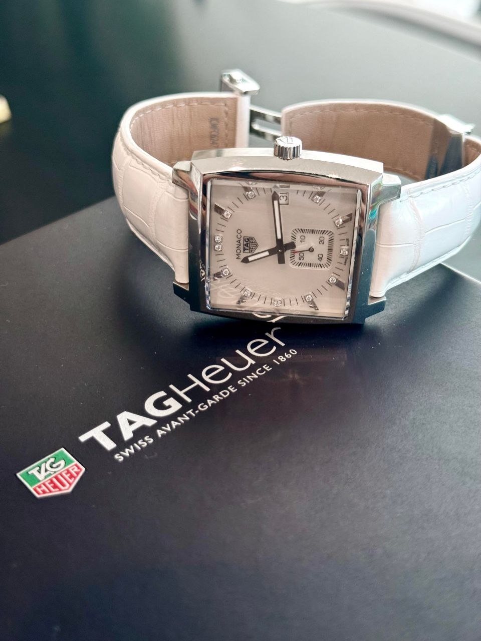 TAG Heuer Monaco Quartz WAW131B white mother of pearl for sale