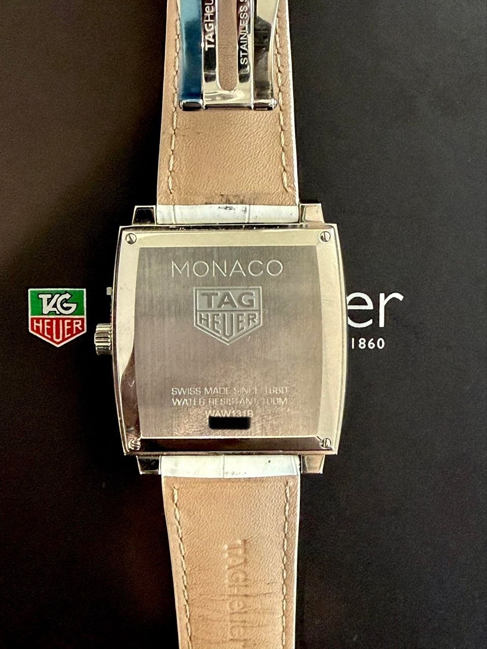 TAG Heuer Monaco Quartz WAW131B white mother of pearl for sale
