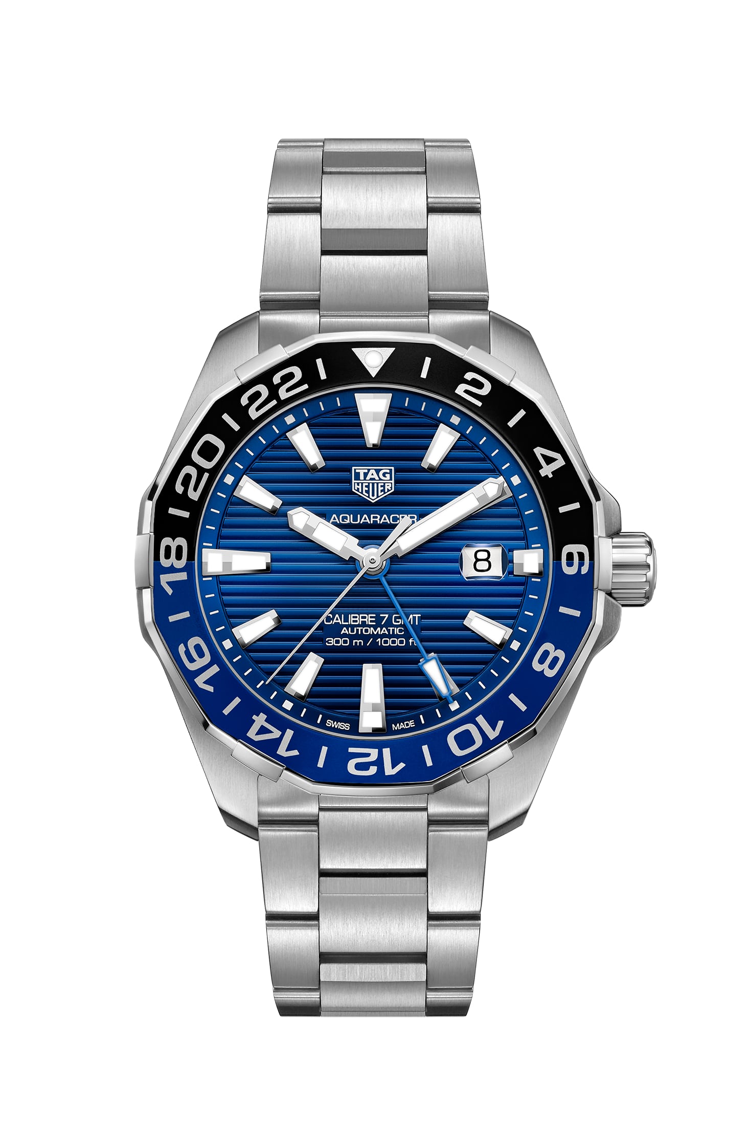 TAG Heuer Aquaracer Professional 300 GMT WAY201T blue dial for sale